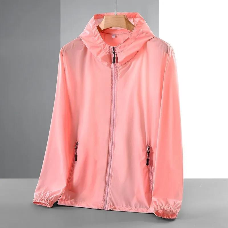 Modische Windjacke mit Kapuze für Damen und Herren, Sonnenschutzjacke, Reißverschluss, Bomberjacke, lässig, dünner Mantel, Oberbekleidung