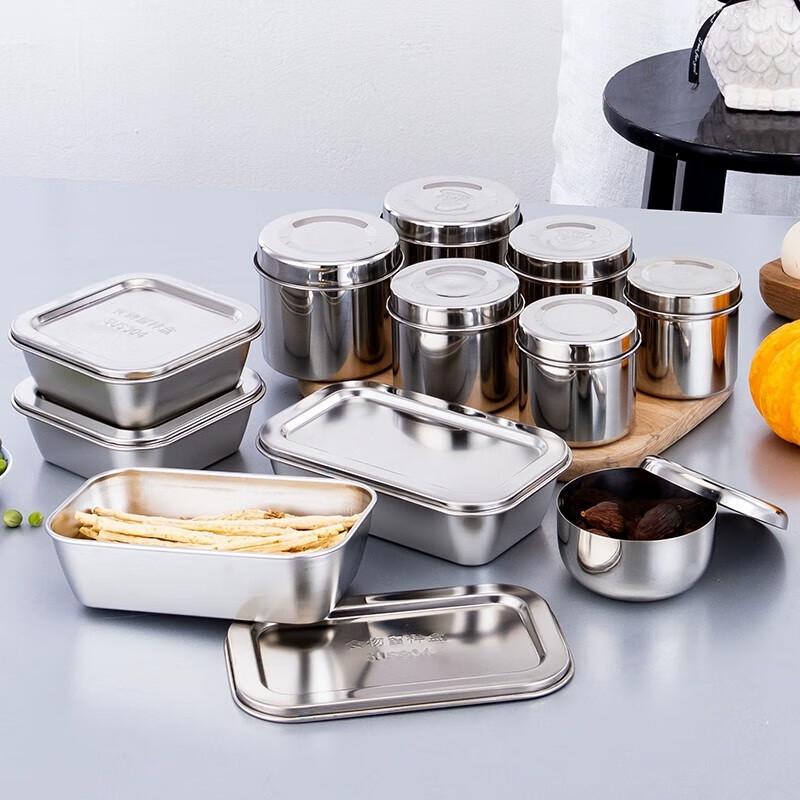 Huihuang 304 Stainless Steel Square Food Storage Container with Plastic Lid