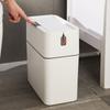 Bathroom Trash Bin with Toilet Brush Trash Can Automatic Packaging Garbage Bin with Press Top Lid for Kitchen Toilet
