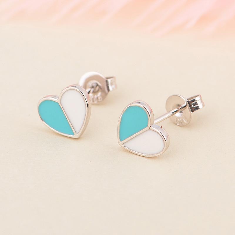 

Корейский темпераментный мороженое сердечко серьги-гвоздики женские простые сладкие капельные глазури любовь фея Ins серьги