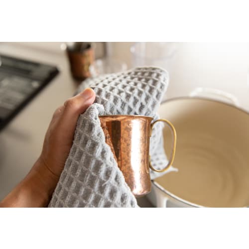 Teijin Atchi Kocchi? Dish Drying Mat, 40cm x 45cm, Ivory, Made in Japan, Absorbent, Quick-Drying, Antibacterial, Microstar, with Hooks