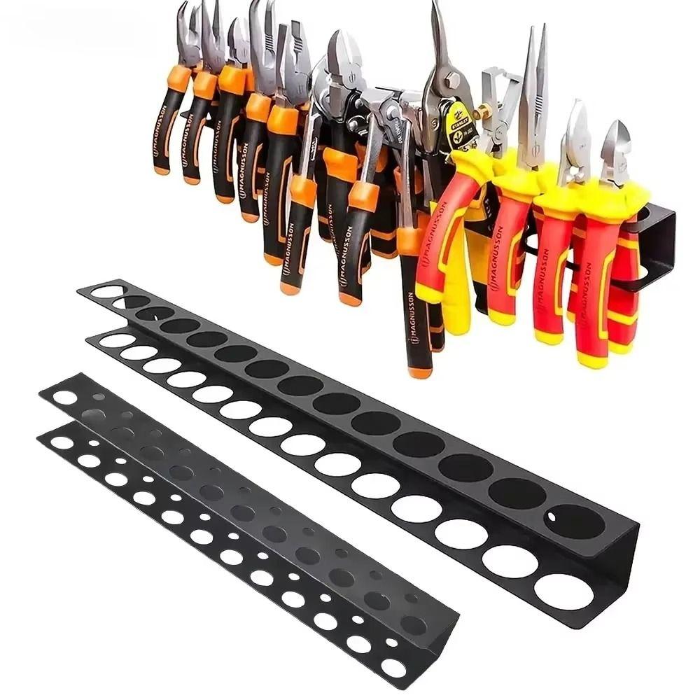 Heavy Duty Screwdrivers Pliers Wall Rack Black 14/18/23 Holes Wall Mounted Pliers Holder Durable Wear-resistant