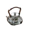 High-Temperature Resistant Borosilicate Glass Teapot with Handle for Stove-Top Brewing