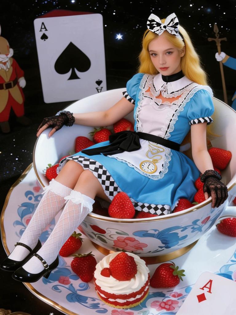 Alice in Wonderland Adult Cosplay Dress, Maid Outfit Halloween Party Costume for Women Role Play