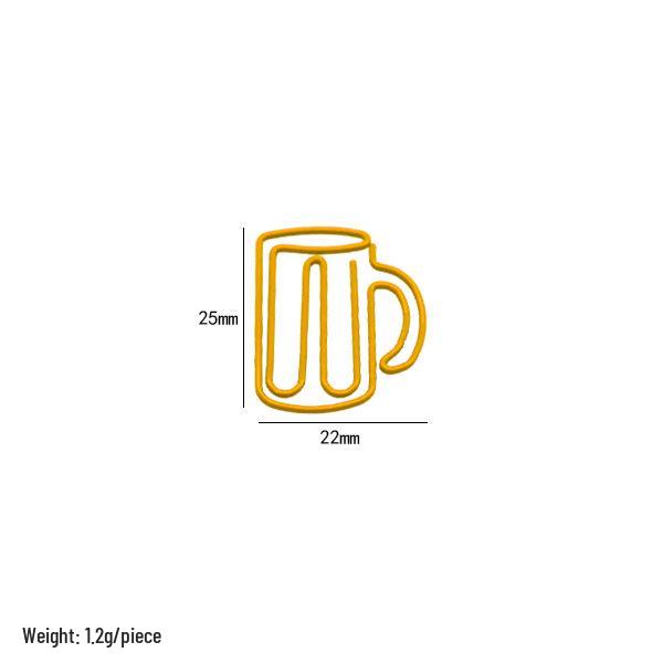 Multicolor Beer-Shaped Paper Clips - Creative Metal Binder Clips for Office Stationery and File Organization