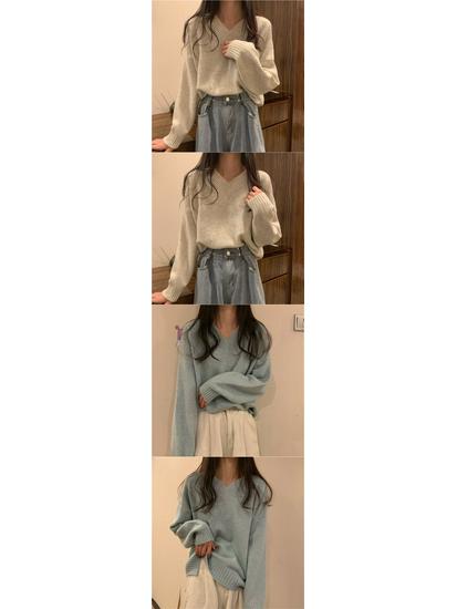 Women's Korean Style Loose Knit Pullover Sweater