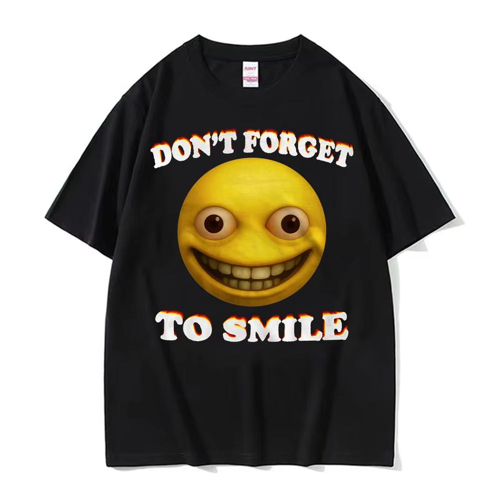 Funny Vintage Don t To Forget To Smile Meme T-shirt Men s Clothing Summer Harajuku Loose T Shirt Unisex Comfort Classic T Shirts S разноцветный
