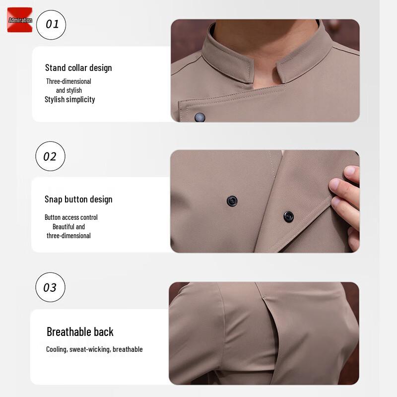 Unisex Long-Sleeve Chef Jacket with Apron Option - 1 Piece