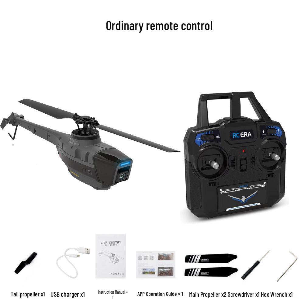 Cross C127/C128 Black Bee Drone: Single-Rotor Helicopter with Altitude Hold & Optical Flow for Aerial Photography