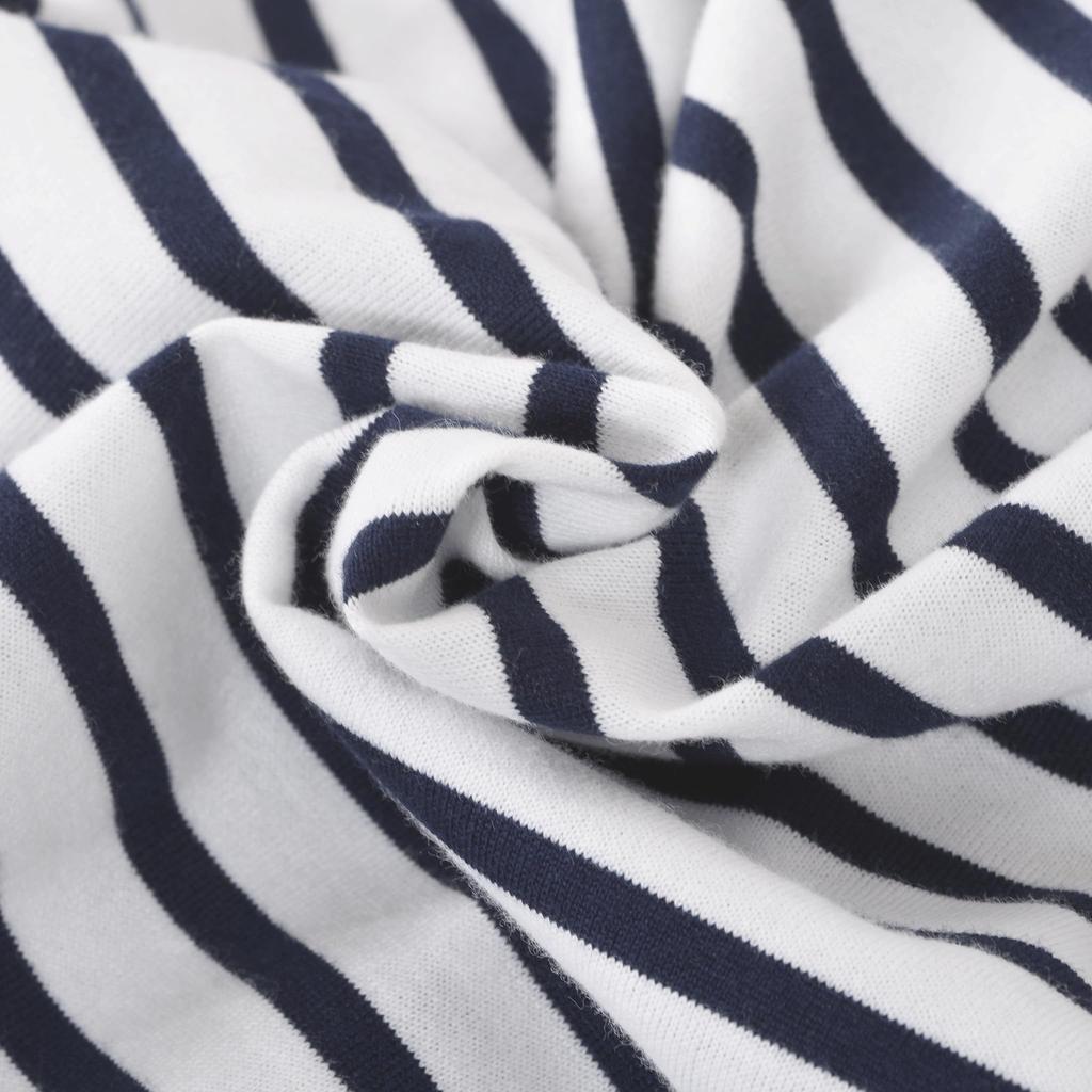 Sinacova Long Sleeve Cotton High Captain America Embroidered Anchor Size L X 24220030 Men's T-Shirt, 100% Jersey, Neck, Striped, Patch, (White Navy),