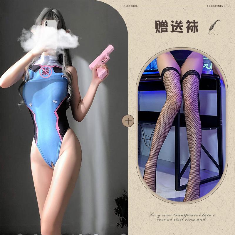 Fun underwear, sexy dynamic football baby split suit cos cheerleaders jersey perspective temptation