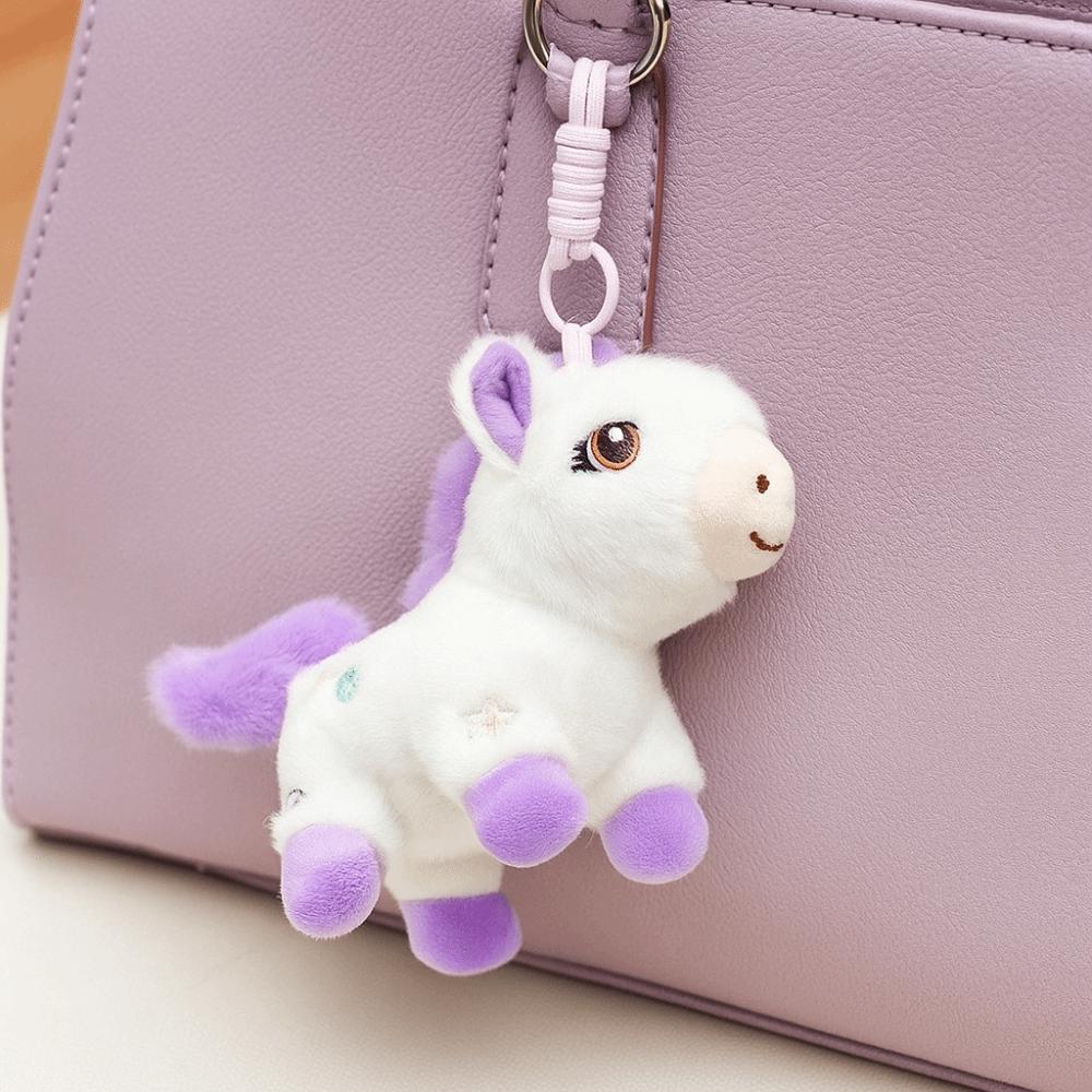 PP Cotton Cartoon Animal Stuffed Doll Mascot Chinese Horse Plush Keyring Birthday Gift