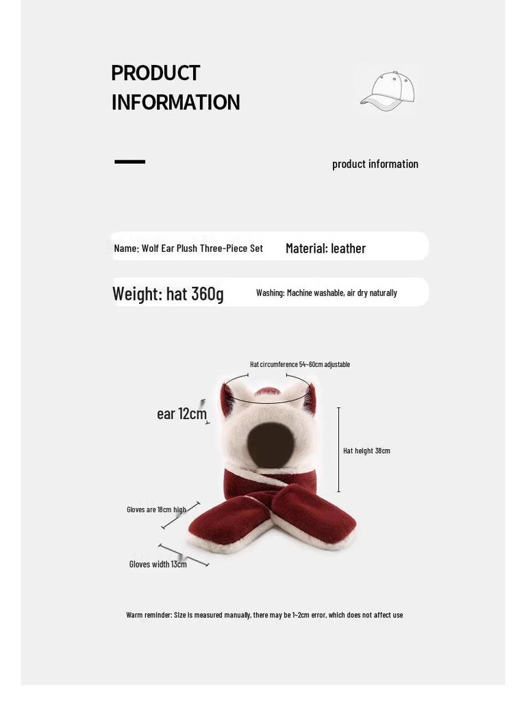 Gemütliches Fuchs Plüsch 3-in-1 Set: Mütze, Schal & Handschuhe – Warmer Kapuzen-Nackenwärmer für den Winter