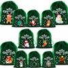 Saco de Presente Maçã de Veludo Verde para o Carnaval da Véspera de Natal