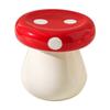 Cute Mushroom Ceramic Toothpick Holder Cotton Swab Storage Jar for Home Living Room Desktop Organizer