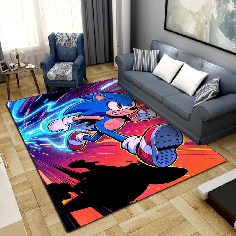 Sonic Cartoon Comic Rug for Home Decoration,Washable Non-slip Large Rug Floot Mat LXRa56