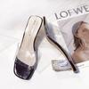 Spring and summer new seaside vacation thick heel transparent sandals women's sandals women's high heels