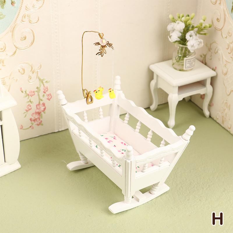 

1Набір 1:12 Ляльковий будиночок Залізне Європейське Ліжко Міні Колиска Ліжко з Матрацом Подушкою Прикраси Мініатюрні Меблі Декор Спальні Іграшка