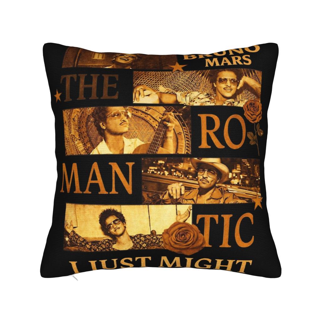 Dekorace na postel Bruno Mars The Romantic Tour 2026 Povlak na polštář Merch Potah na polštář se zipem Více velikostí