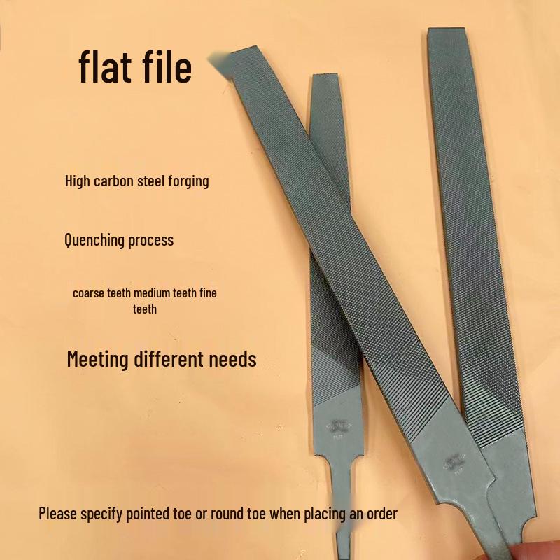 Carbon Steel Flat File Set: Coarse, Medium & Fine Tooth (4100–18450mm) for Metal Grinding