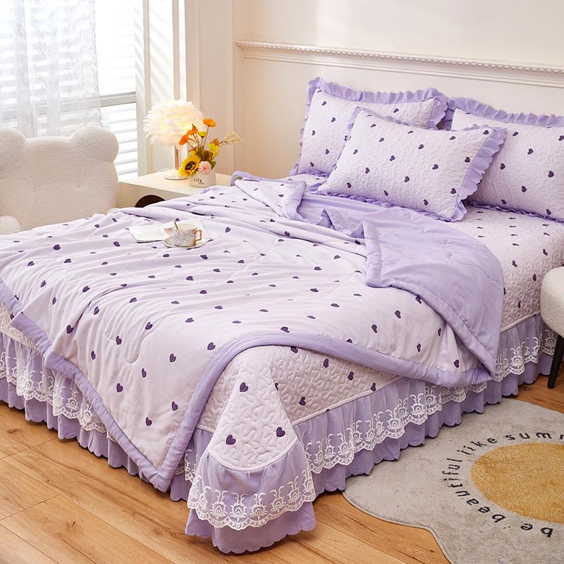 Cartoon Peach Comforter Queen Size, Love Heart Pink Peach Print Quilt Ultra Soft, Ultra Comforter 1 Piece Bedding For Room Decor