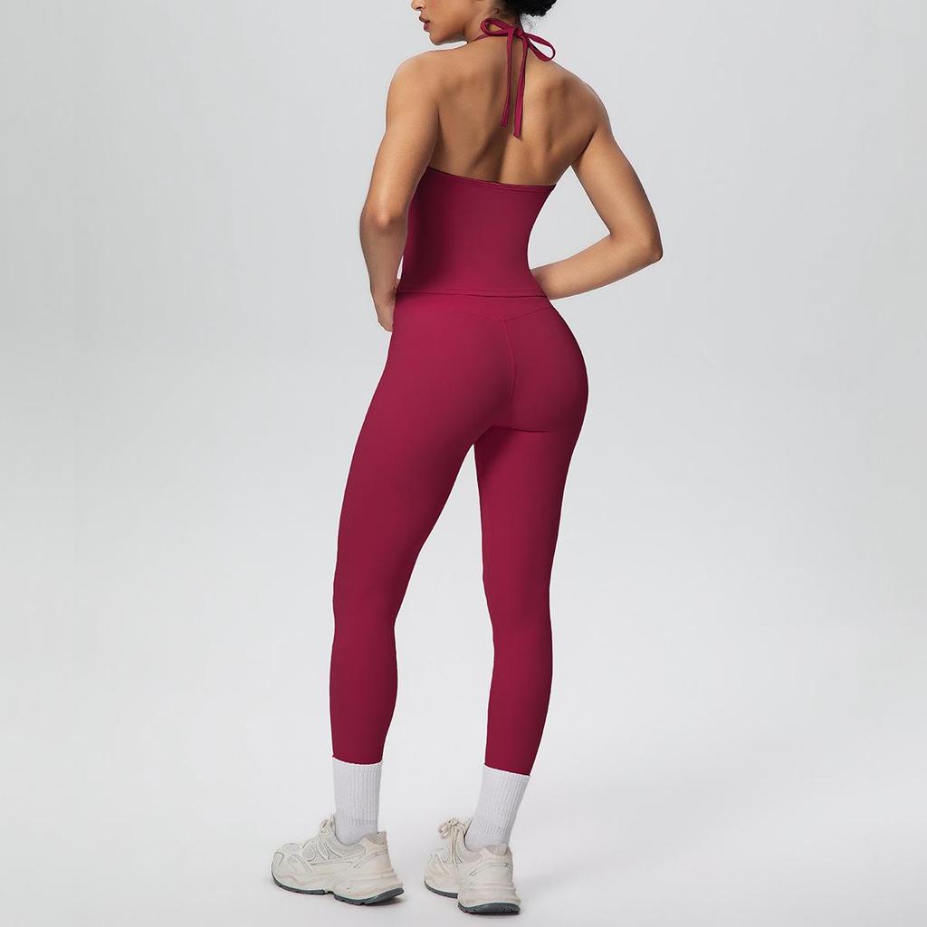 Strappy Back Sports Bra & High-Waisted Butt-Lifting Yoga Pants - Women's Activewear