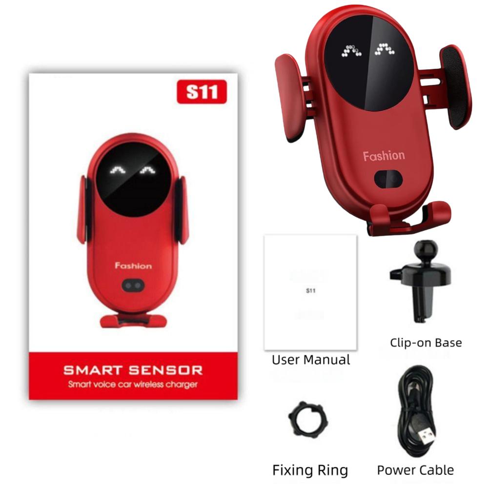 Infrared Induction Car Cordless Charger Intelligent Rotatable Car Phone Holder Retractable High-Speed Charger