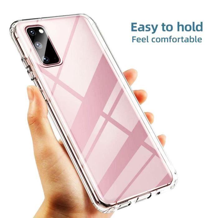 Coque Silicone - Samsung - Galaxy S20 FE - Protection intégrale - Film Verre Trempé - Transparent