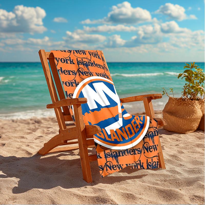 Islanders Hockey Pride Beach Towel Microfiber Beach Towel, Lightweight and Quick-Dry, for Summer Travel, Swimming Pool Fan Birthday Gift