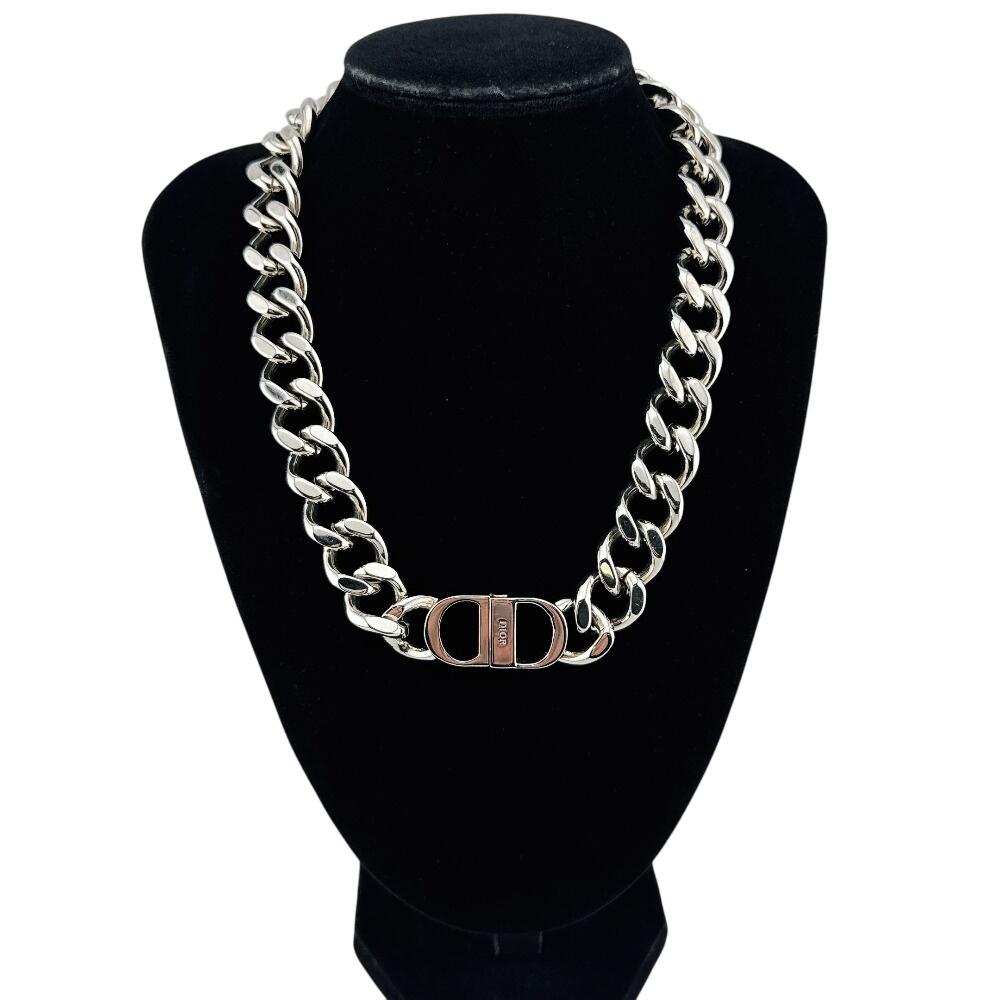 Dior Kihei Sterling Silver CD Icon Chain Link Necklace Silver Sterling Silver Used