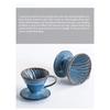 Blue Glazed Ceramic Coffee Filter Durable Heat Resistant Handcrafted Drip Brewer For Pour Over Coffee