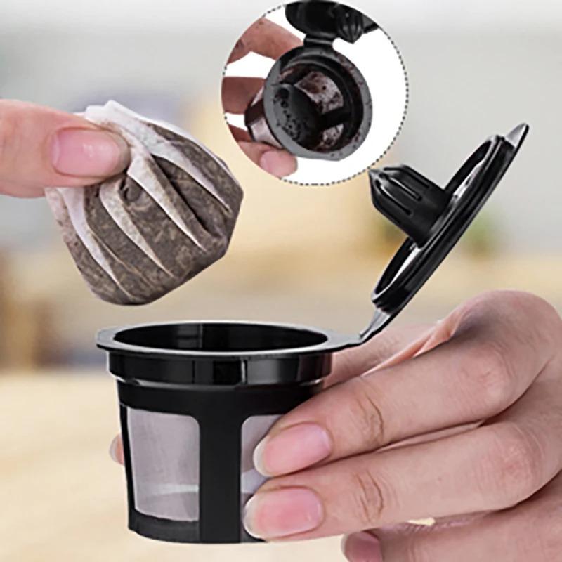 Reusable Refillable Coffee Capsule Filter Cup Kit Compatible with K Cup Mini Plus, Reusable K CUP Coffee Filter Coffeeware