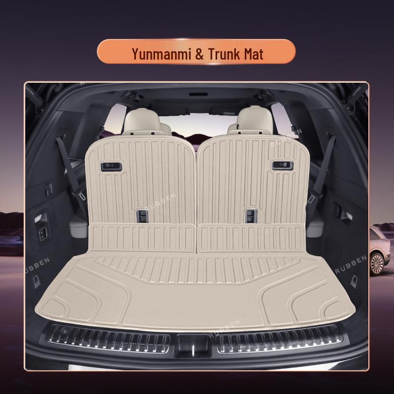 Letao L90 TPE Trunk Floor Mats - Waterproof Interior Car Accessories Cloud Beige Trunk Mat + Backrest Mat