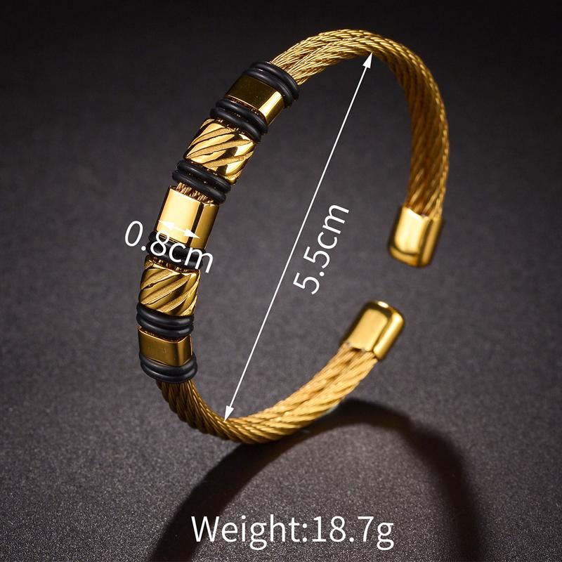 Atoztide New Open Bangle Bracelets for Women Stainless Steel Gold Color Adjustable Star Heart Bracelet Accessories Jewelry Gift