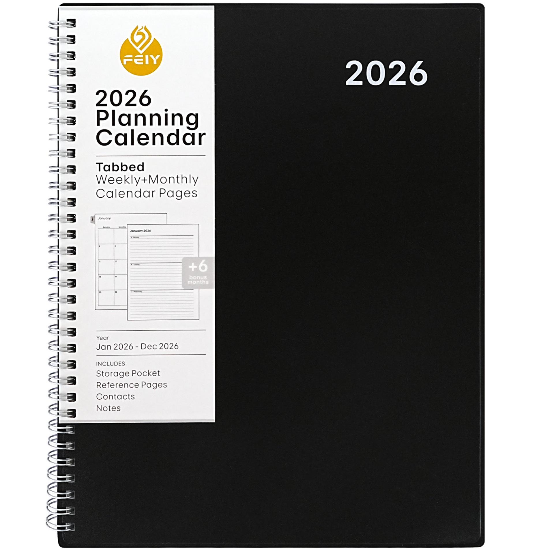 A4 Weekly Planner - English Schedule Book, Simple PP Coil Notebook, Customizable A4 чёрный