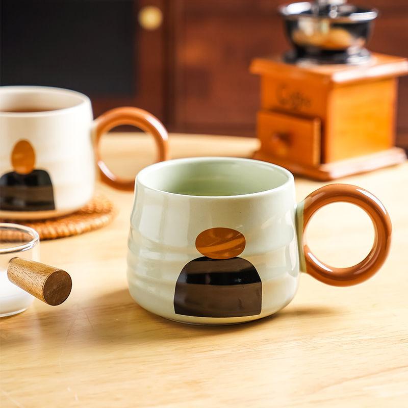 Ceramic mug, heat-resistant coffee cup, cute milk juice cup, couple water cup