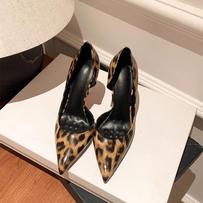 2025 Design Woman shoes Female Fashion gradient leopard print Heels For women Sexy Pointed Toe Thin Heel Party banquet Pumps