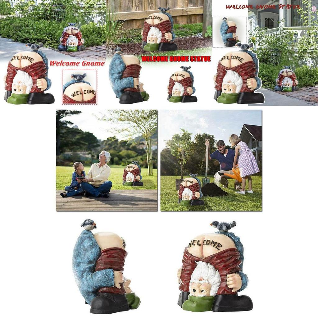 Charming Handstand Gnome Statue Featuring Funny Welcome Design For Your Garden