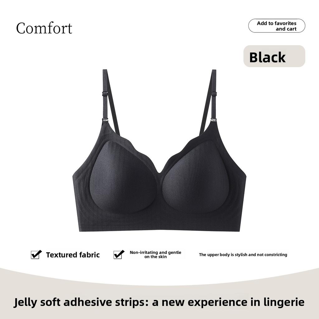 Female hang neck thin shoulder belt pull soft support to collect auxiliary breast invisible without trace beautiful back underwear