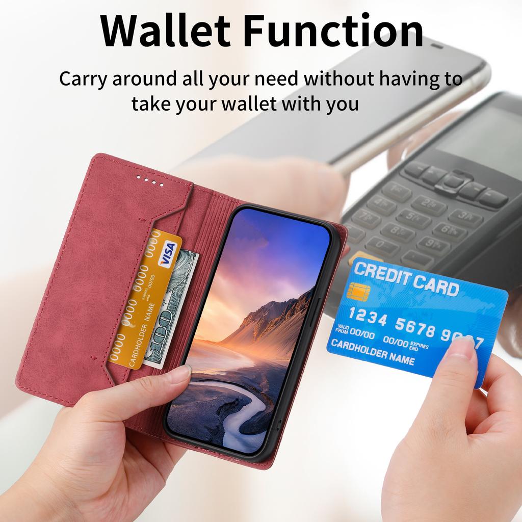 DF-05 For Samsung Galaxy S25+ Wallet Case RFID Blocking PU Leather Phone Cover