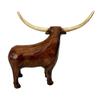 Neutral Retro Living Room Decor Vintage Longhorn Bull Sculpture, Rustic Farmhouse Animal Figurine, Western Style Pastoral Shelf Display Decorative