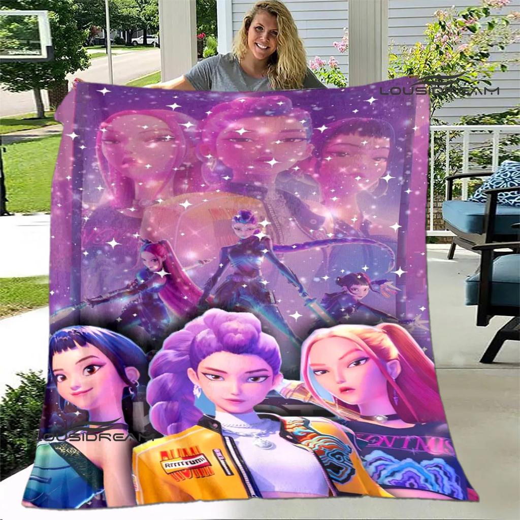 3D KPop Demon Hunters Cartoon blanket Warm blankets Soft and comfortable blanket Home Travel Blankets bed linings Birthday Gift