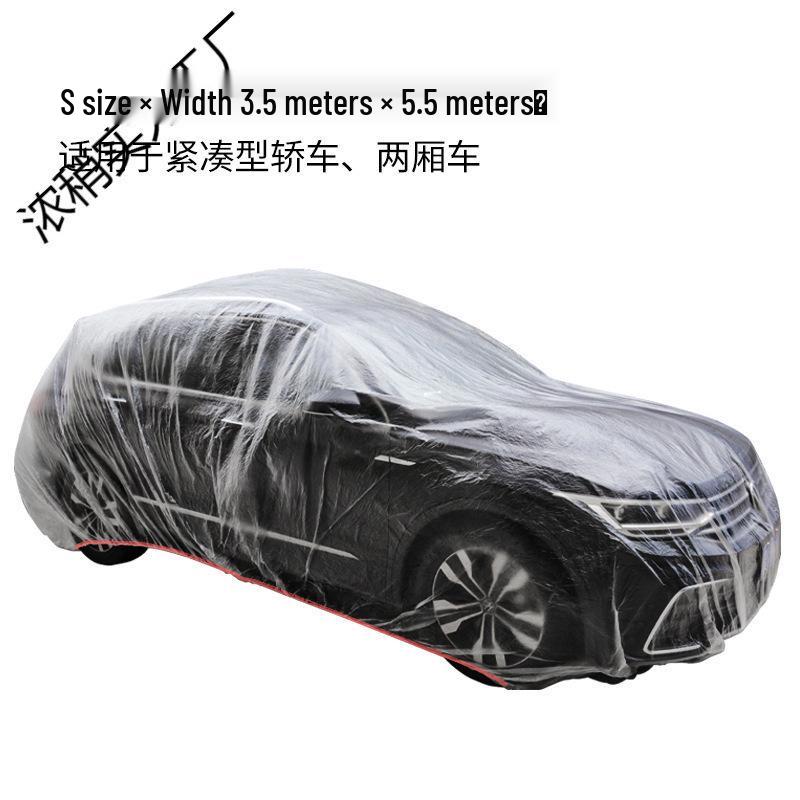 Universal Disposable Car Cover - Sun, Rain & Dust Protection, Transparent Full Plastic Cover