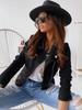 Long Sleeve Cowboy Wind Handsome Jacket Women Vintage Brown Color Slim Boyfriend Style Suede Jacket Coat