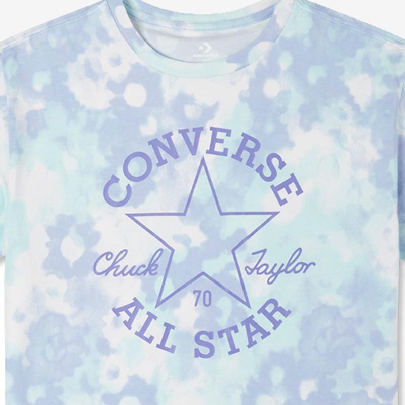 Converse T Shirts Women's Blue Crew Neck Moderate Straight Fit 10023208-A03