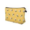 Yellow Cartoon Bee Print Makeup Storage Bag, Cute Portable Zipper Cosmetic Bag, Lightweight Durable Toiletry Bag