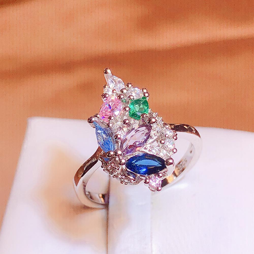 Inel fluture de înaltă calitate pentru bijuterii în formă de frunză pentru femei Inel nou cu zircon radiant pentru bijuterii de petrecere Bijuterii pentru femei Inel de logodnă