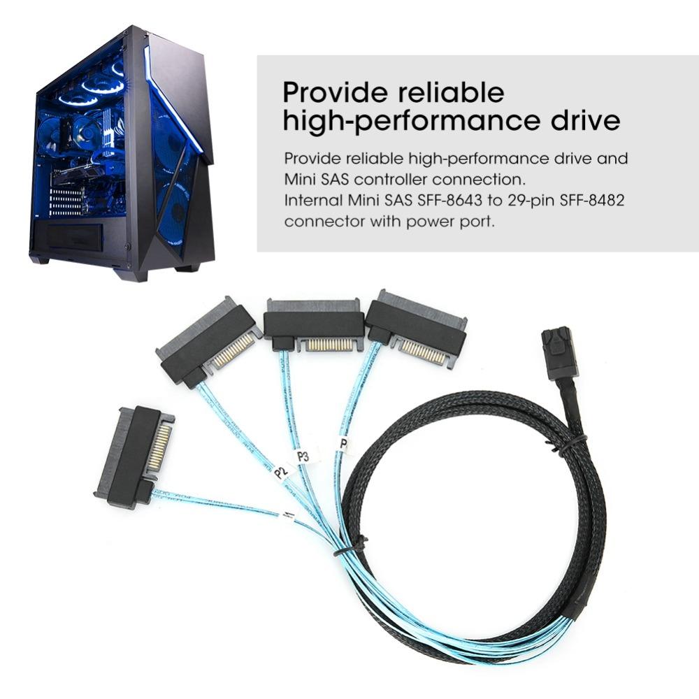 6Gbps SFF-8643 auf 29pin SFF-8482 Kabel Hohe Geschwindigkeit” Festplattenkabel Adapterkabel Interner Server