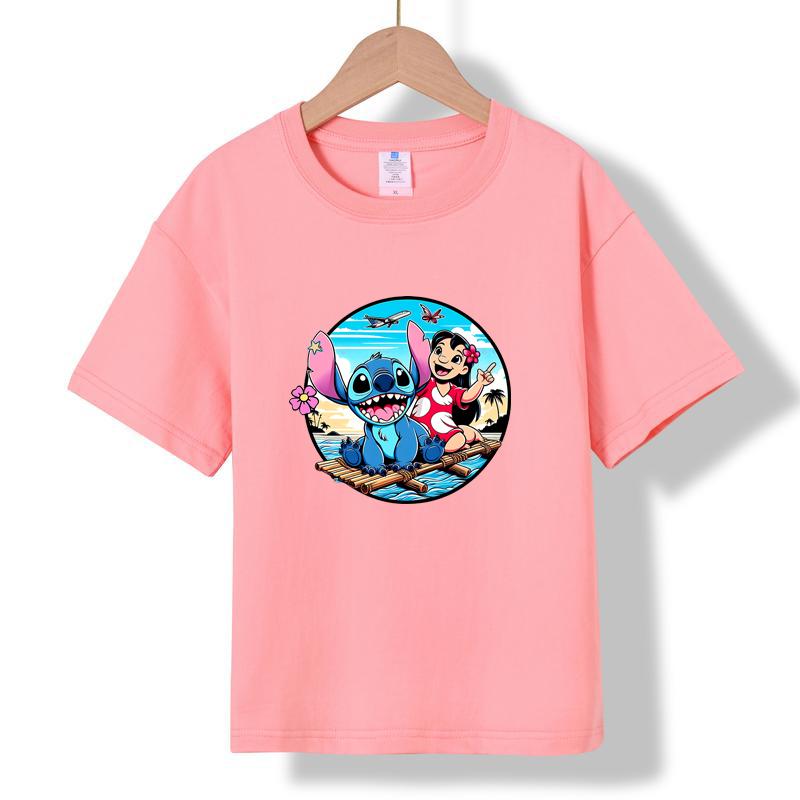 MC-47 MINISO 2026 Summer New Printed Cotton Round Neck T-shirt for Children Aged 1-16, Boys and Girls