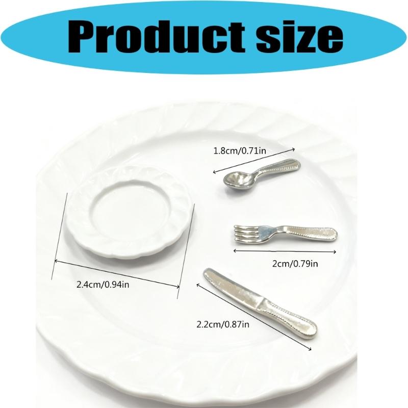 Miniature Cutlery Set Model Figure For 1/12 Doll House Landscape Accessories Detailed Realistic Kitchen Decoration Items